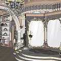 Elegant Hotel Public Lounge Area With Chandelier Large Windows And Comfortable Seating