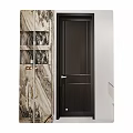 Elegant Modern Mirror Design With Marble Wall And Shelves In Bathroom