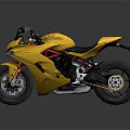 Yellow Ducati Sport Motorcycle With Black Seat Streamlined Design And Alloy Wheels
