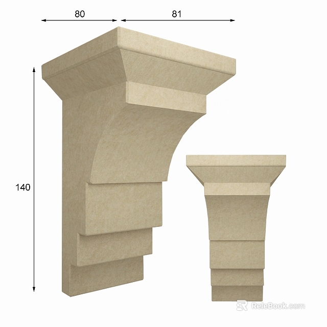 Architectural Stone Cornice With Layered Design Different Sizes And 140mm Height For Decor 3d model 