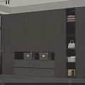 Modern Wooden Wardrobe Design Featuring Closed Cabinets Open Shelves And Storage Drawers