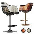 Modern Transparent Bar Stools With Black And Gold Metal Bases And Stylish Swivel Design