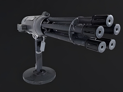 Modern Gatling Gun Modern Realistic Weapon Gun Heavy Weapon Gatling Gun 3d model