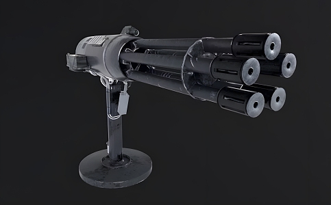 Modern Gatling Gun Modern Realistic Weapon Gun Heavy Weapon Gatling Gun 3d model