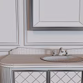 Modern Luxury Washbasin Design With Golden Basin And Black Marble Countertop And Cabinet