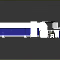Modern Industrial Mechanical Device Featuring White Blue Exterior Orange Components And Internal Grid Platform