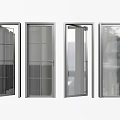 Modern Hinged Doors With Metal Frames Glass Panels Open And Closed Designs