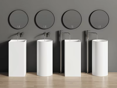 Modern wash basin column basin floor basin faucet wash basin wash basin vertical basin wash basin 3d model