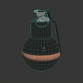 Black Hand Grenade Featuring Orange Band And GRENADE Marking On Dark Background