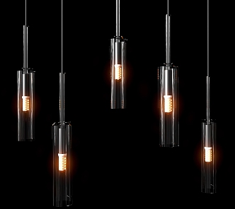 Modern glass chandelier 3d model