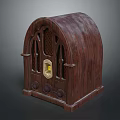 Vintage Wooden Retro Audio Speaker With Classic Curved Top And Grille Design
