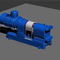 High Performance Blue Industrial Pump With Electric Motor And Stable Base 3d model
