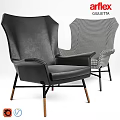 Stylish Black Leather Leisure Chair With Checkered Pattern And Wooden Legs