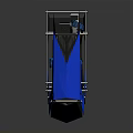 Modern Blue Futuristic Gaming PC Case With Game Theme Panel And RGB Lighting