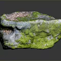 Natural Stone With Lush Green Moss Covering Its Textured Surface And Organic Details