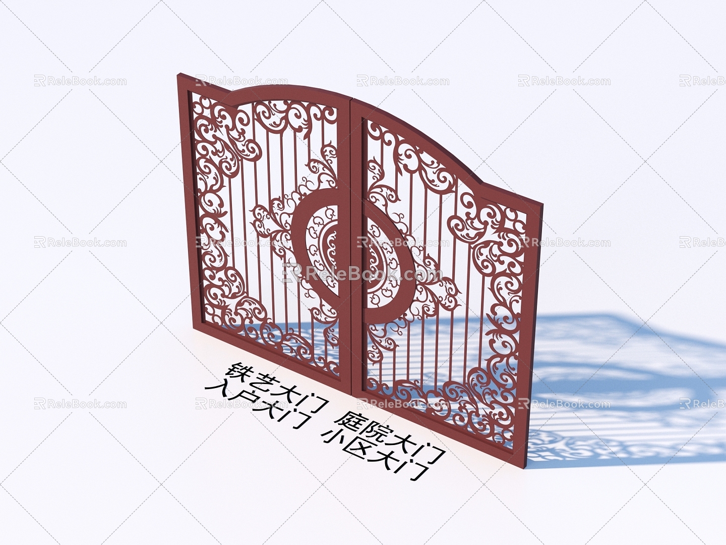 Wrought Iron Gate Courtyard Gate Entrance Gate Community Gate 3d model