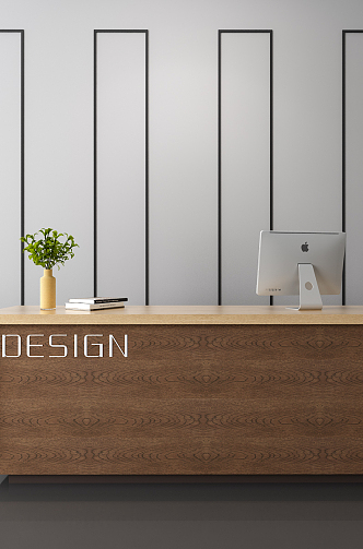 Modern reception desk 3d model