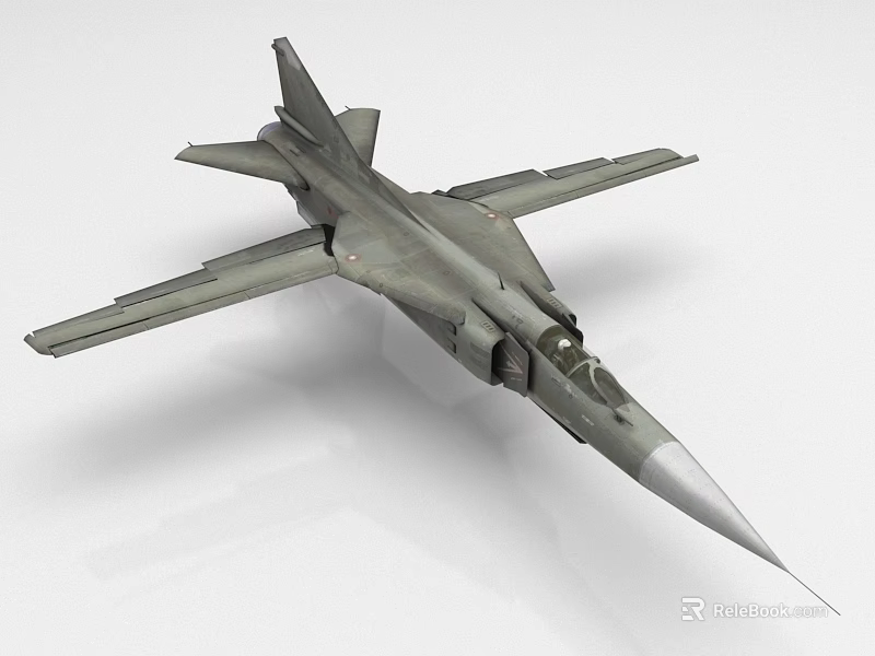 Gray Fighter Jet Model With Sharp Nose Wings And Tail Structure Design 3d model 