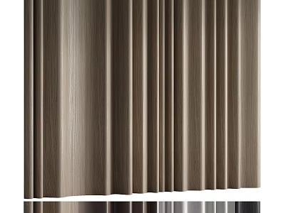 Modern Wooden Wall Decor With Vertical Stripes And Brown Finish For Interior 3d model