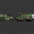 Camouflage Military Vehicle Detailed Models With Various Styles On Dark Background