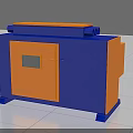 Blue And Orange Industrial Equipment Cabinet Structure With Door And Window Base Stand