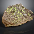Natural Brown Rock With Green Spots And Rough Surface Texture