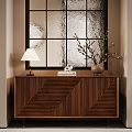 Modern Living and Dining Room with Brown Sofa Round Chandelier and Decorative Painting