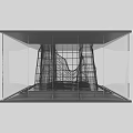 Wire Mesh Structural Components Inside Transparent Cube Modern Design