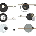 Modern Wall Decor With Circular Designs Metal Elements And Varied Textures 3d model