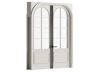 Middle style double door 3d model