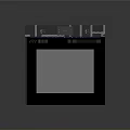 Sleek Black Computer Monitor With White Front Panel And Digital Display Screen