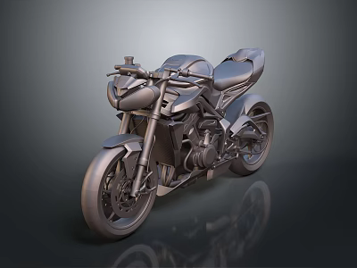 Modern Stylish Motorcycle Design With Streamlined Body Comfortable Seat And Sturdy Wheels 3d model