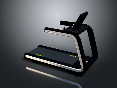Sleek Modern Home Treadmill With LED Display And Ergonomic Running Belt Design 3d model