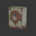 Vintage Rusty Metal Washing Machine With Square Shape And Circular Door 3d model