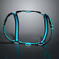 Modern Circular Daily Living Accessory With Blue LED Light And Black Frame