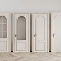 White Swing Doors With Golden Handles Various Designs And Glass Panels