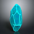 Elegant Blue Stone Crystal Featuring Geometric Surface Texture On Gray Background