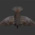 Realistic Small Bird With Spread Wings Standing On White Background Showing Detailed Feathers And Claws