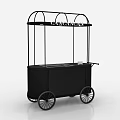Elegant Floral Display Decoration With Black And White Flower Carts Design