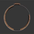 Ancient Circular Amphitheater With Tiered Stone Seats And Brown Gray Carved Walls