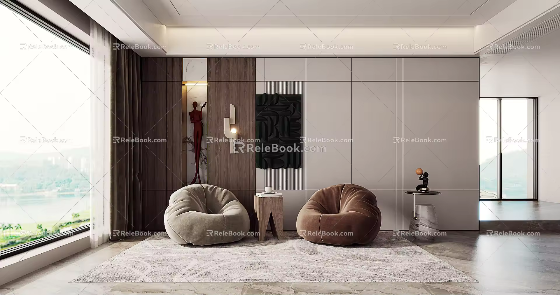 Modern Lazy Sofa 3d model