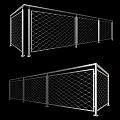 Modern Outdoor Metal Fence With Diamond Pattern Chain Link And Sturdy Silver Frame