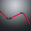Futuristic Red Lighted Collapsible Baton As Tactical Self Defense Weapon