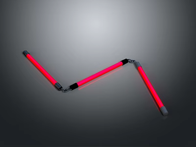 Futuristic Red Lighted Collapsible Baton As Tactical Self Defense Weapon 3d model