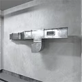 Silver Metal Fire Equipment Wall Mounted Piping System on Gray Wall