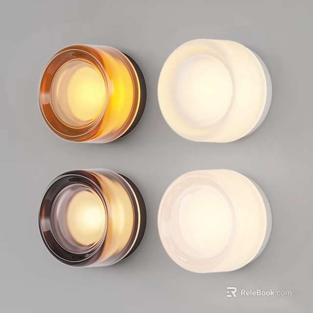 Modern Design Downlights and Spotlights with Warm Cool White Amber Colors 3d model 