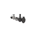 Handcrafted Ceramic Vessels in Various Shapes with Textured Black and White Designs