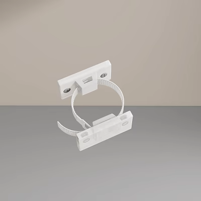 White Door Handle With Mounting Bracket And Secure Strap Design 3d model
