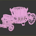 Ornate Vintage Carriage With Gold Decorations And Red Upholstered Seats