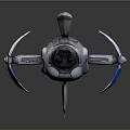 Futuristic Silver Blue Spaceship With Sleek Structure For Cosmic Exploration